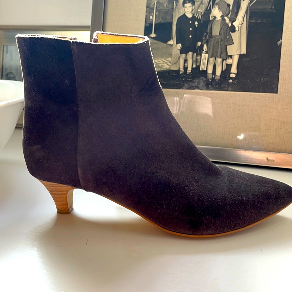 Anthropologie Kitten heel grey Taylor bootie
